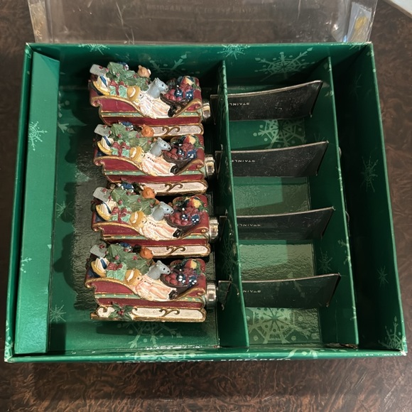 Vintage Christmas Memories Winter Holiday Sleigh Cheese or Dip Spreaders Set - Picture 2 of 5